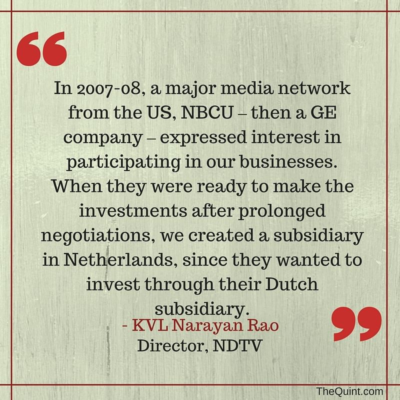 

NDTV’s Director KVL Narayan Rao describes various subsidiary entities of NDTV in foreign countries.
