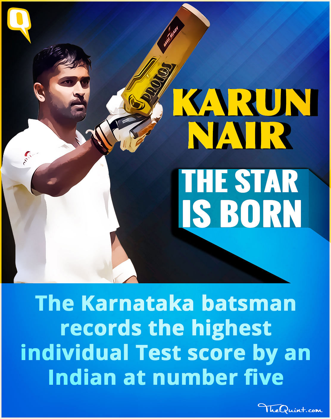 Karun Nair became the sixth youngest player to score a triple century in Tests on Monday.