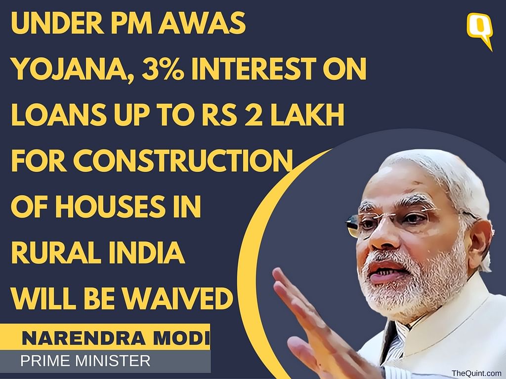 The PM unveiled housing schemes for the poor and the middle class, as well as initiatives for senior citizens.
