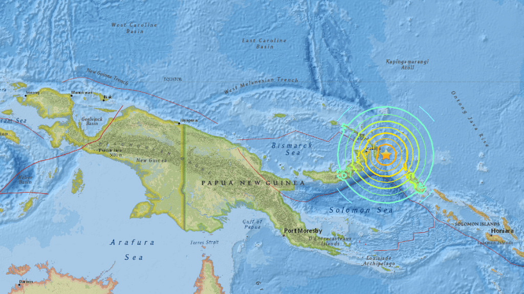Screenshot of the map showing the epicenter of the earthquake that struck near Papua New Guinea on 17 December 2016. (Photo Courtesy: USGS)