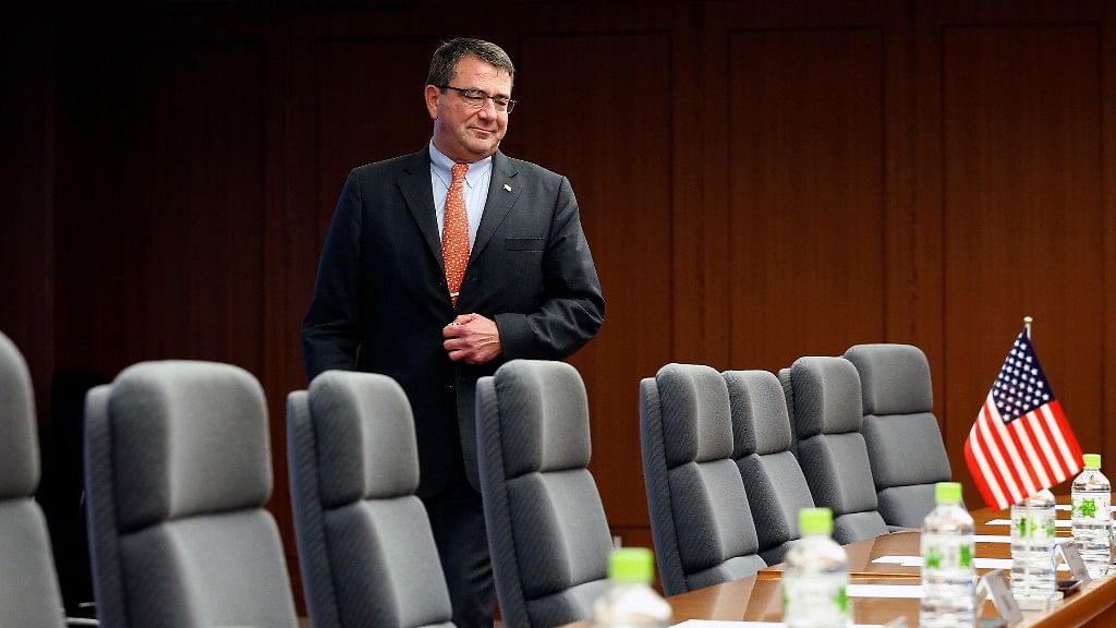 

US Defence Secretary Ashton Carter walks towards his seat at the start of a meeting. (Photo: Reuters)
