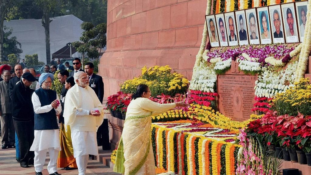 PM Modi paid tributes to the martyrs of the 2001 attack on Parliament. (Photo: PTI)