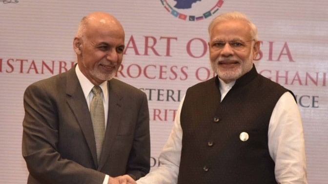 In the meeting between the two leaders, Modi assured Ghani of India’s continued support for ensuring peace and stability in Afghanistan. (Photo: Twitter/@<a href="https://twitter.com/MEAIndia">Vikas Swarup</a>)