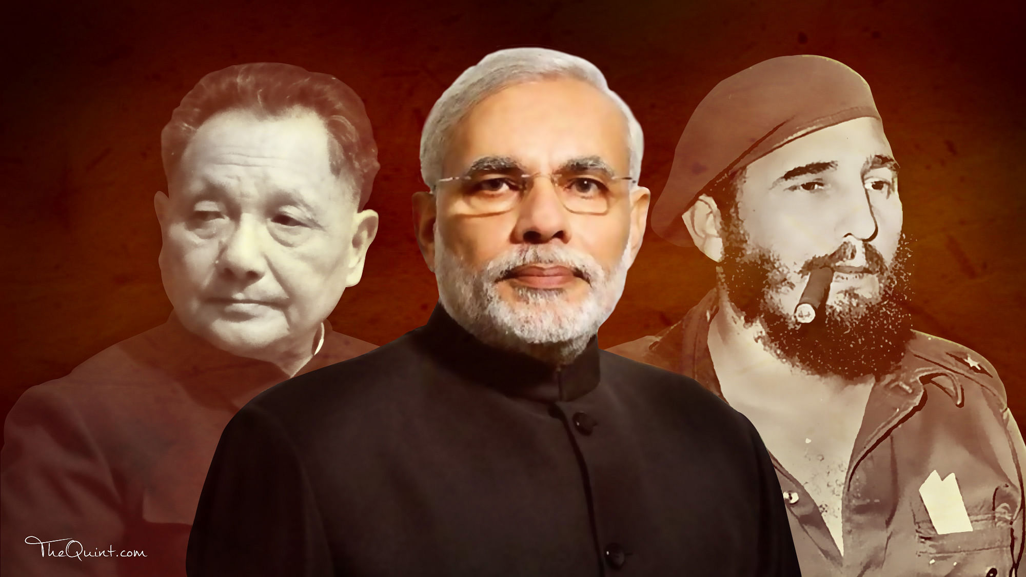 Deng, Modi and Castro. (Photo: Lijumol Joseph/<b>The Quint</b>)