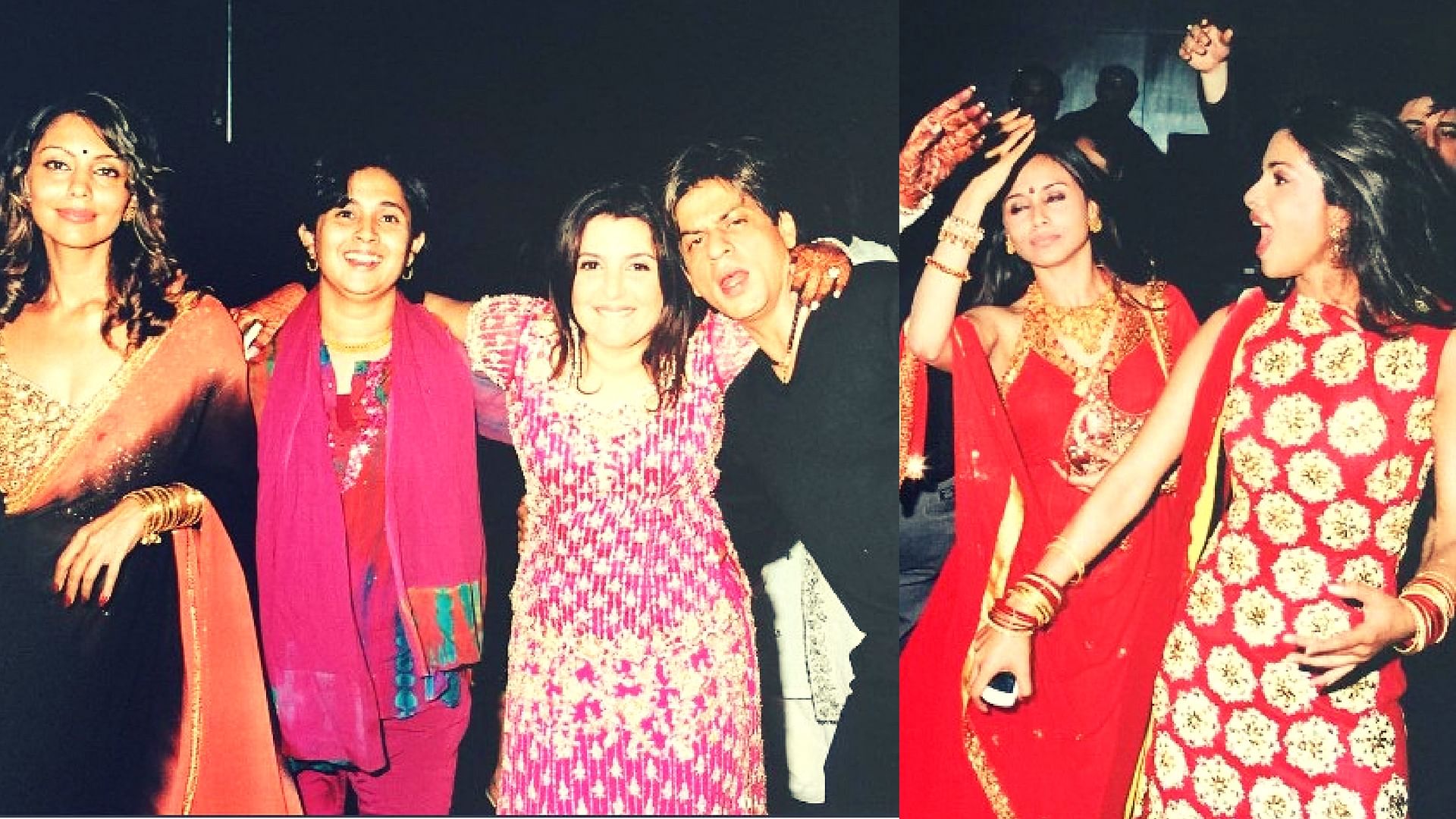 SRK, Gauri, Rani Mukerji and Priyanka Chopra at Farah Khan’s Sangeet ceremony. (Photo courtesy: <a href="https://www.instagram.com/farahkhankunder/?hl=en">Instagram/ farahkhankunder</a>)