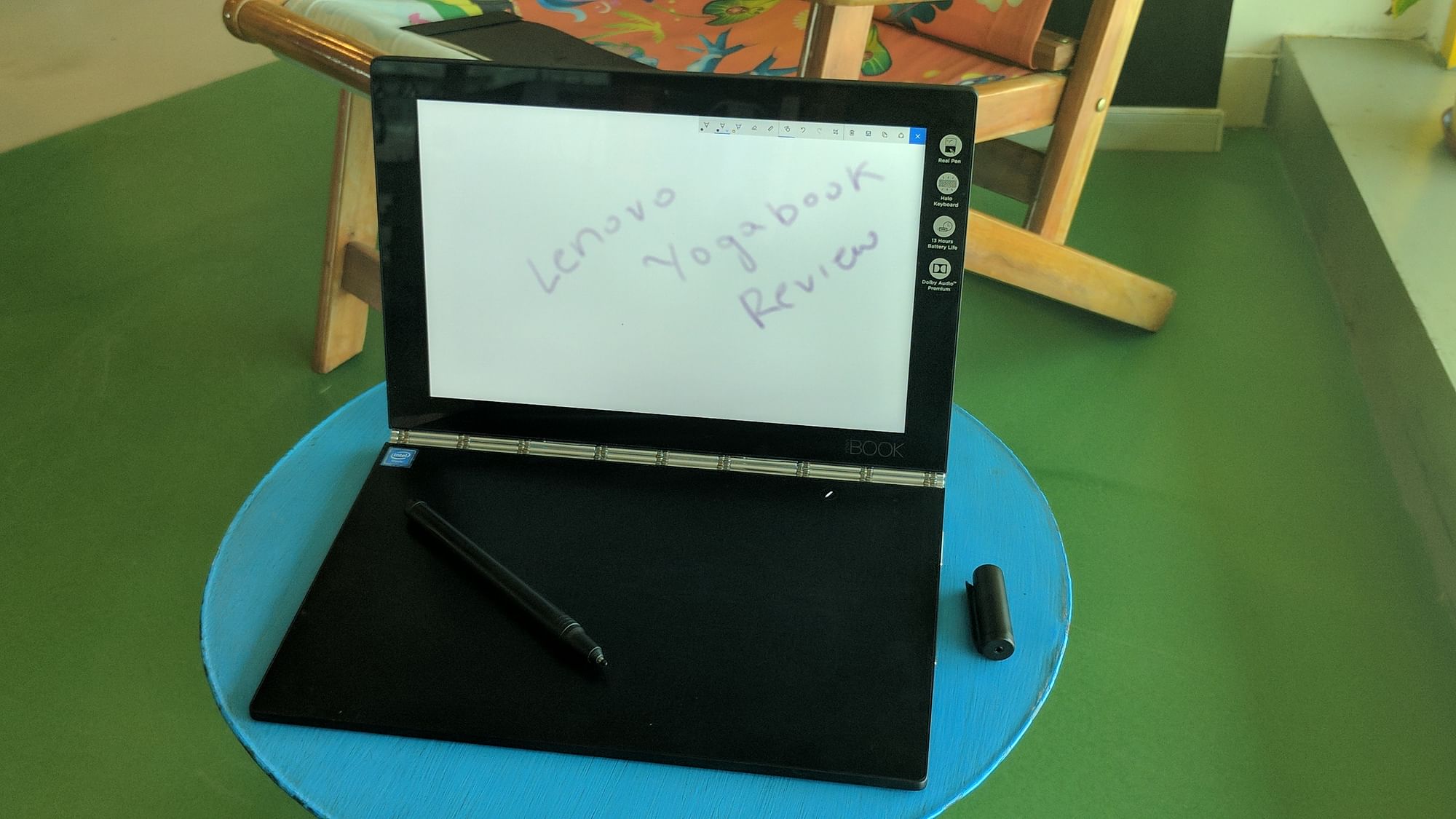 Lenovo Yoga Book comes bundled with a stylus. (Photo: <b>The Quint</b>)