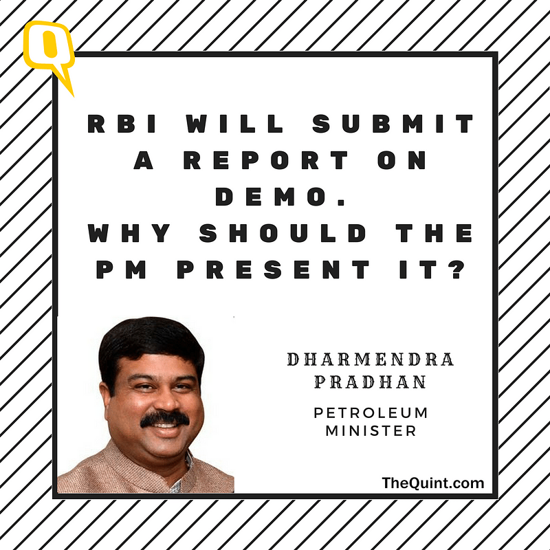 On demonetisation, he says the RBI will prepare and submit a report card and that it’s not the PM’s job to do so. 