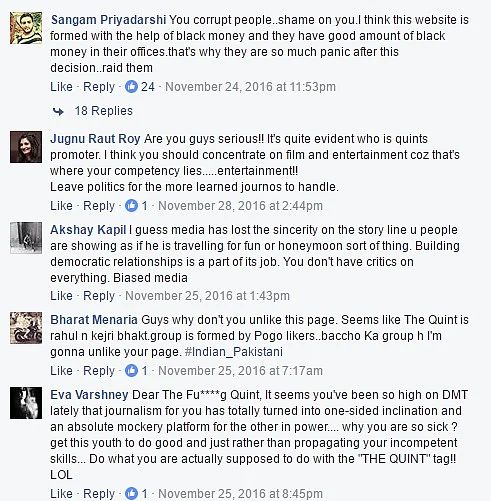 Screen-grab of reactions to a meme on Prime Minister Narendra Modi completing 2.5 years in office. 