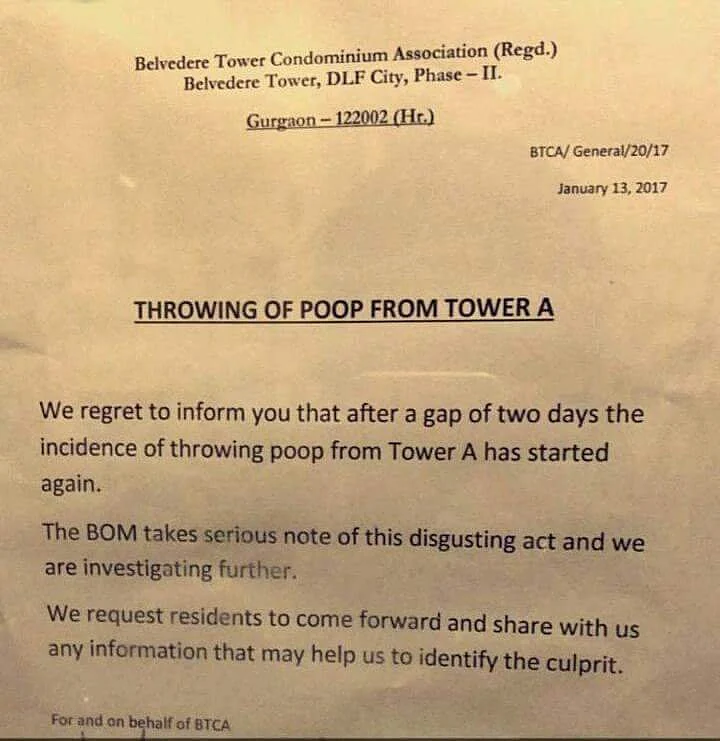 The society has issued a notice urging residents to come forward and furnish details that would help them nab the culprits. (Photo:<a href="http://http://imgur.com/a/XKtdC"> imgur</a>)