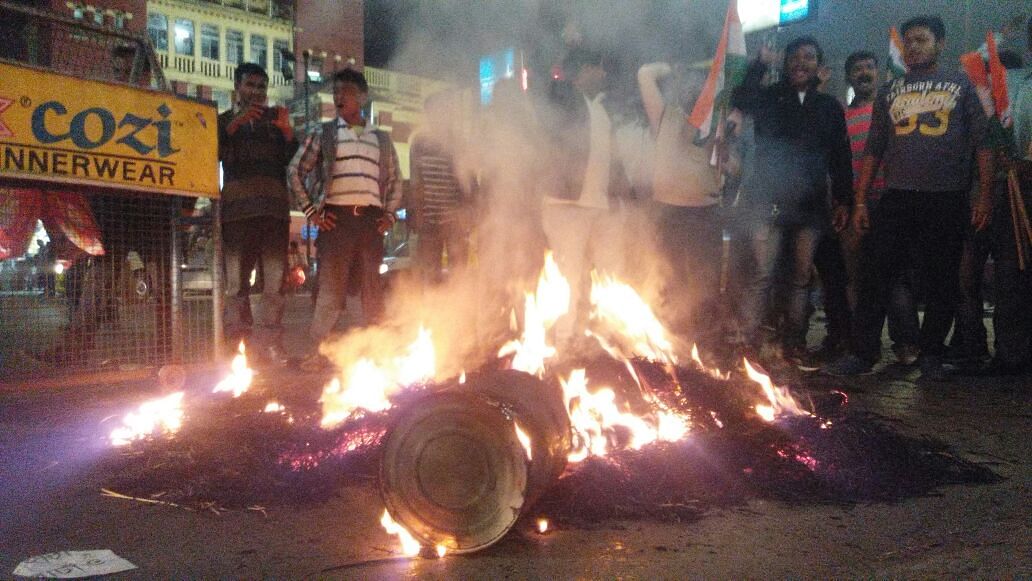 Protest underway in Asansol in West Bengal after the city saw communal clashes during Ram Navami.