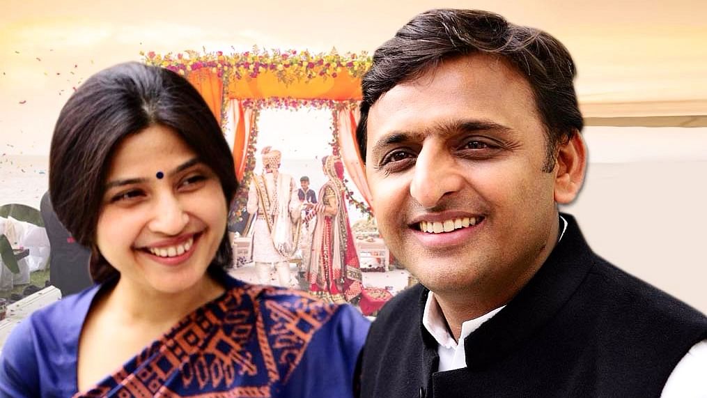 Dimple Yadav with husband Akhilesh Yadav. (Photo Courtesy: Facebook)