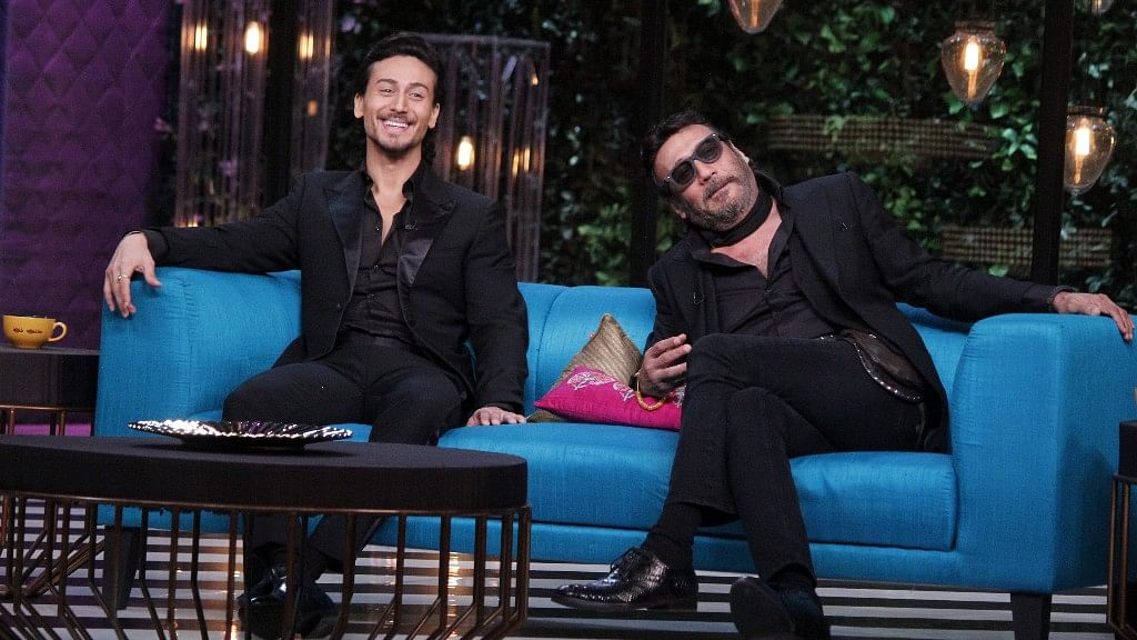 Tiger and Jackie Shroff on the couch.&nbsp;
