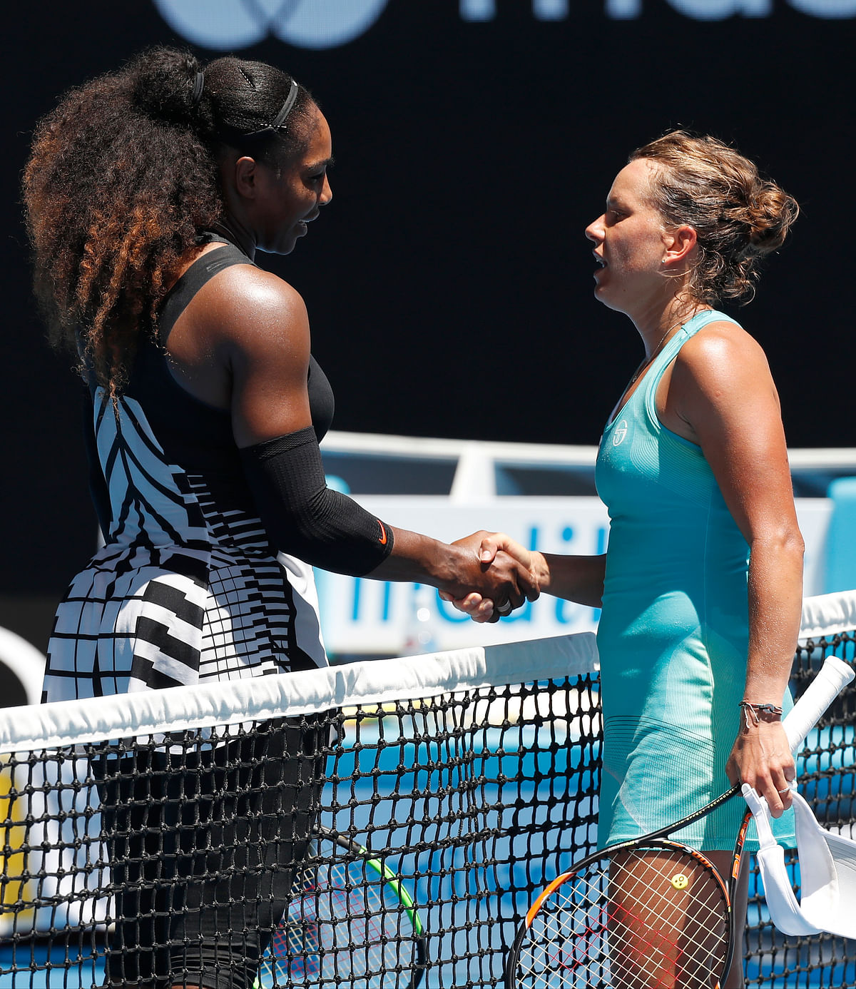 Serena Williams beat Barbora Strycova while Johanna Konta advanced with a win over Ekaterina Makarova.
