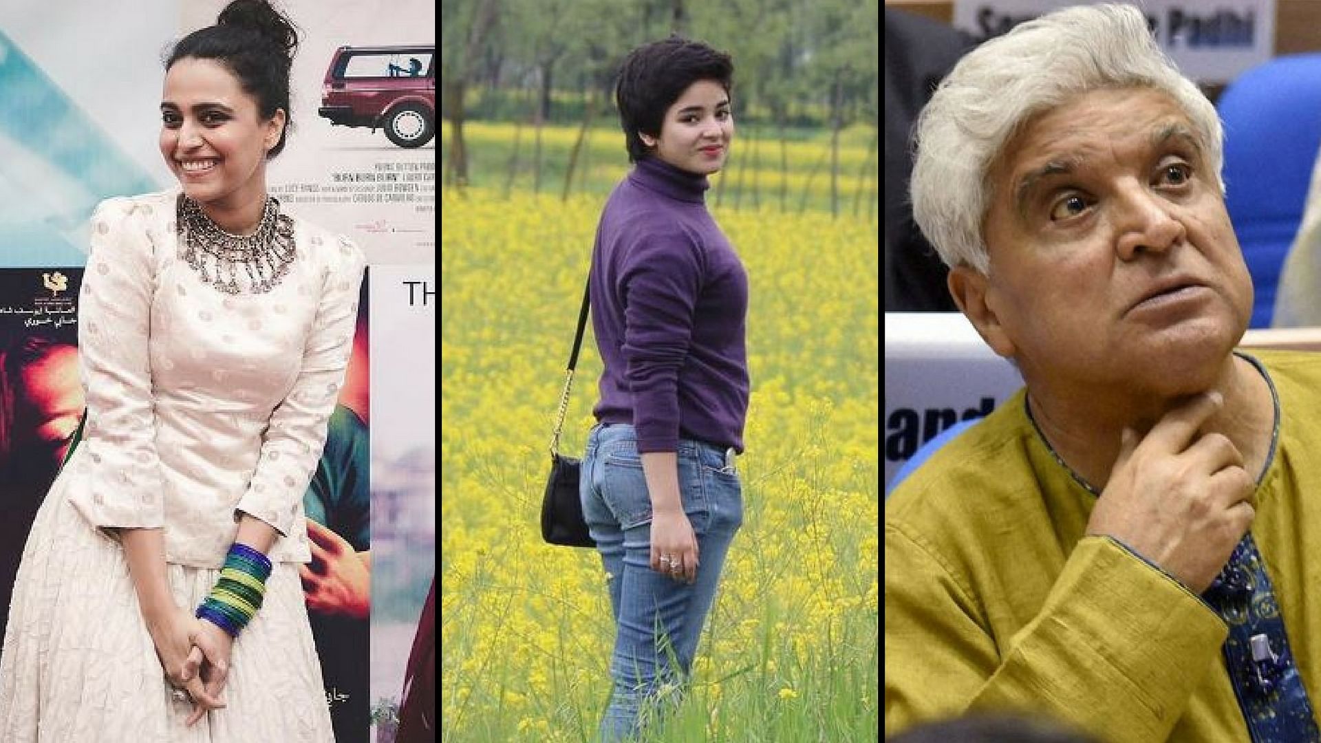 Swara Bhaskar and Javed Akhtar come out in support of Zaira Wasim. (Photo Courtesy: Instagram)