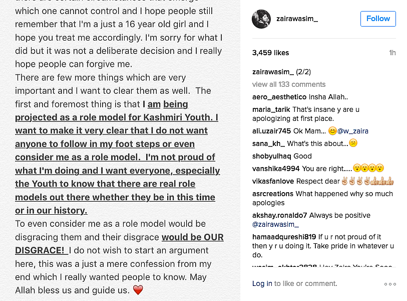 ‘Dangal’ Girl Zaira Wasim Deletes Controversial Open Letter