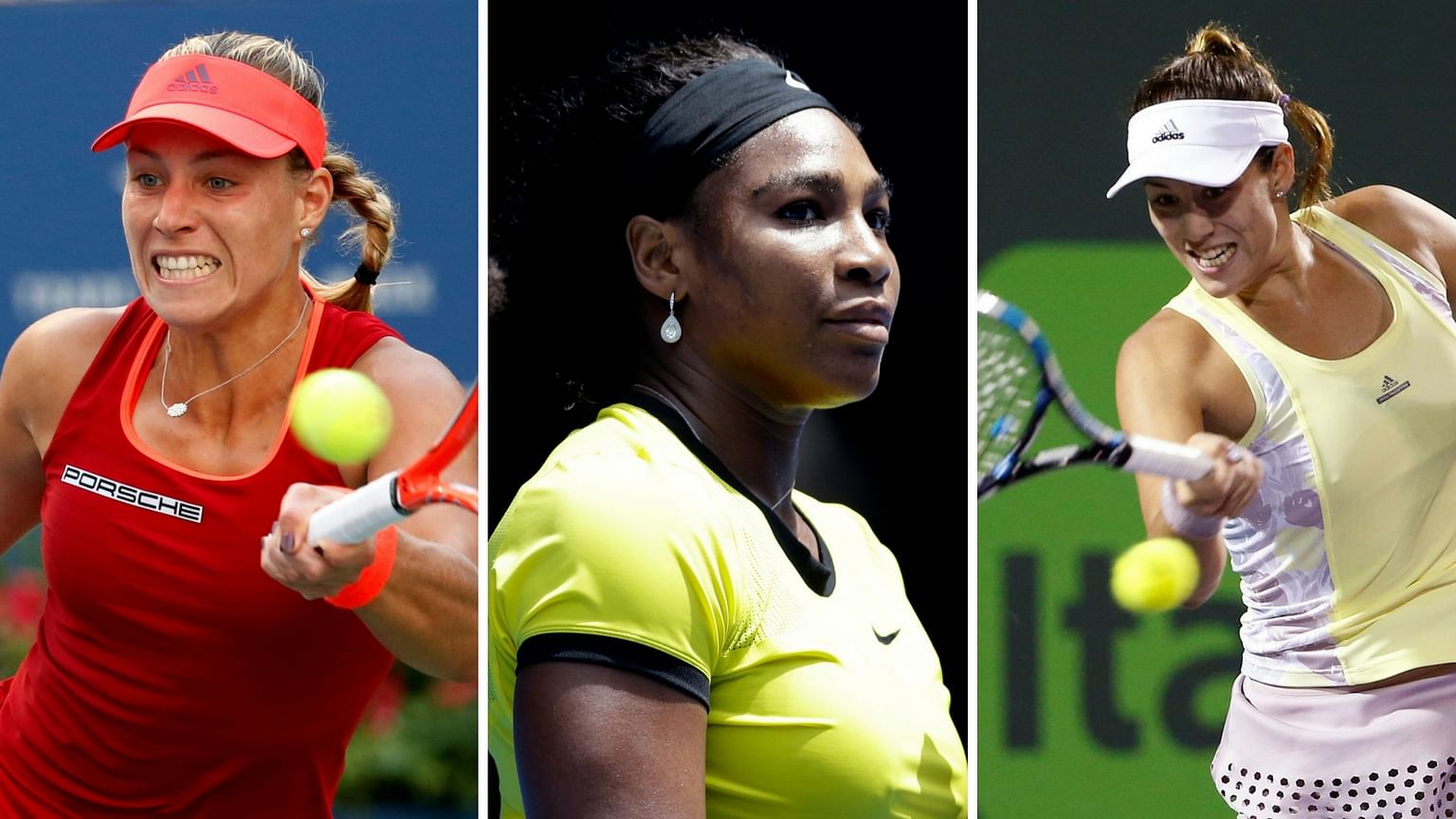 Angelique Kerber (L), Serena Williams (C) and Garbine Muguruza. (Photo: Reuters)