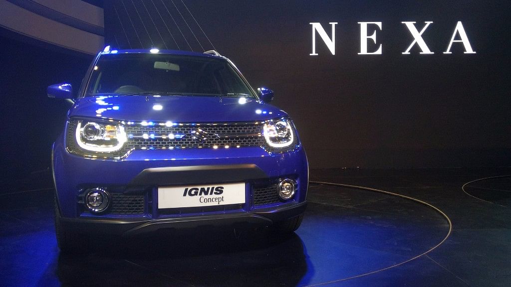 The concept version of the Ignis at the Delhi Auto Expo 2016. (Photo: Aaqib Raza Khan/<b>The Quint</b>)