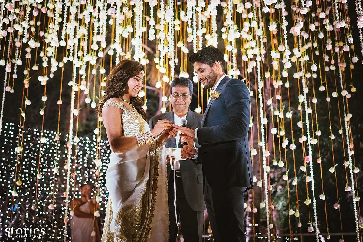 Naga and Samantha exchange rings. (Photo courtesy: Twitter)