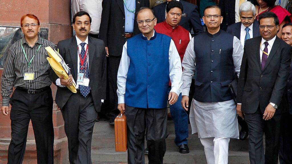Finance minister Arun Jaitley arrives to present Budget at Parliament House last year.  (Photo: Reuters)