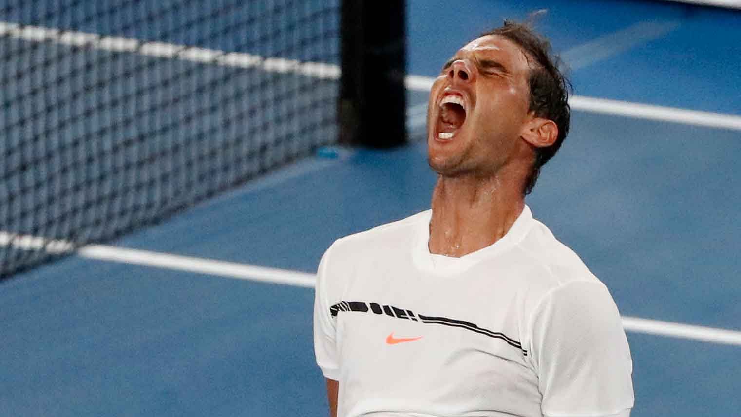 Rafael Nadal celebrates his fourth round victory. (Photo: AP)