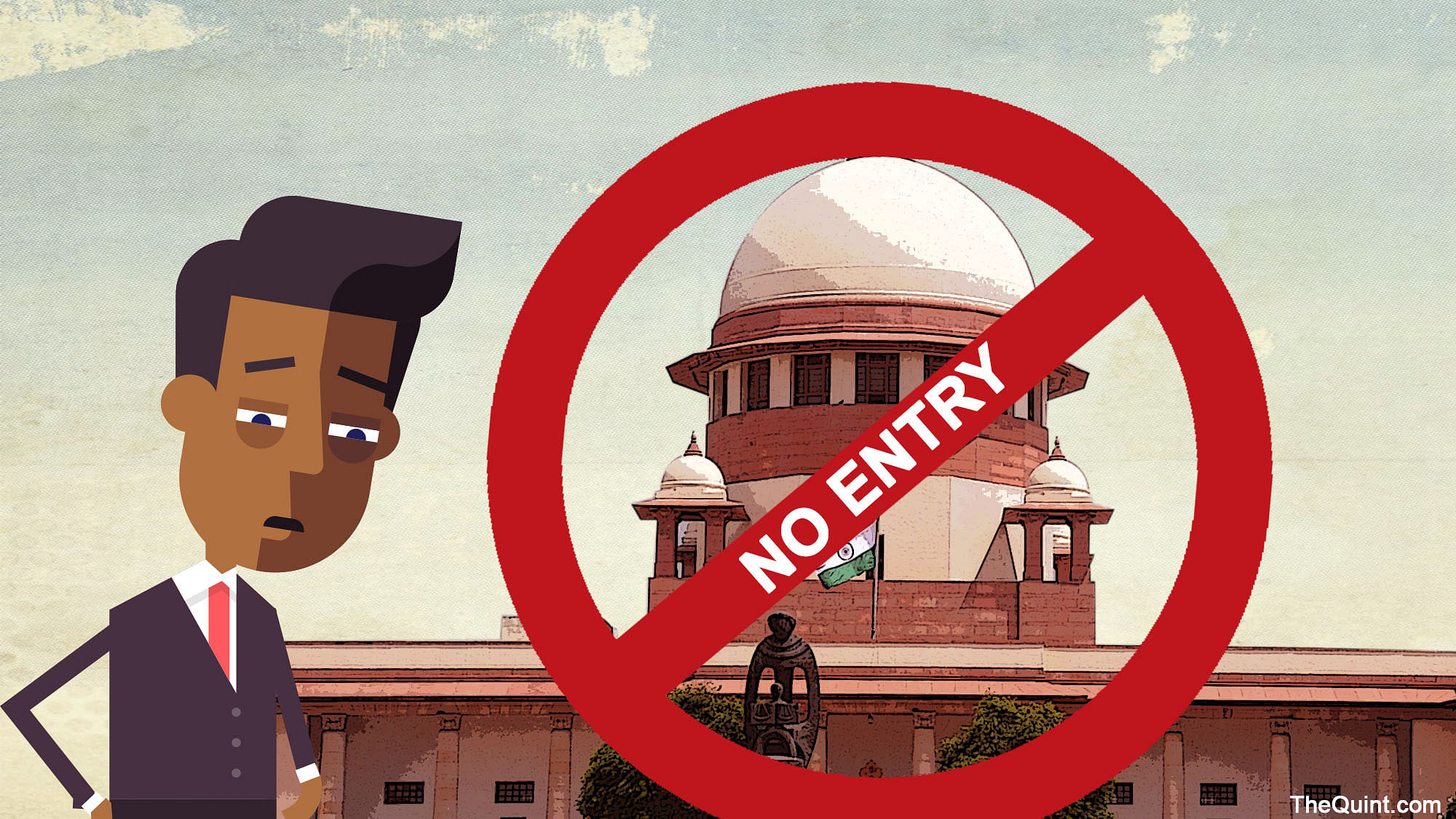 Are the law interns being denied their   right to learn by not being allowed inside the court premises? (Photo: Rhythum Seth/ <b>The Quint</b>)
