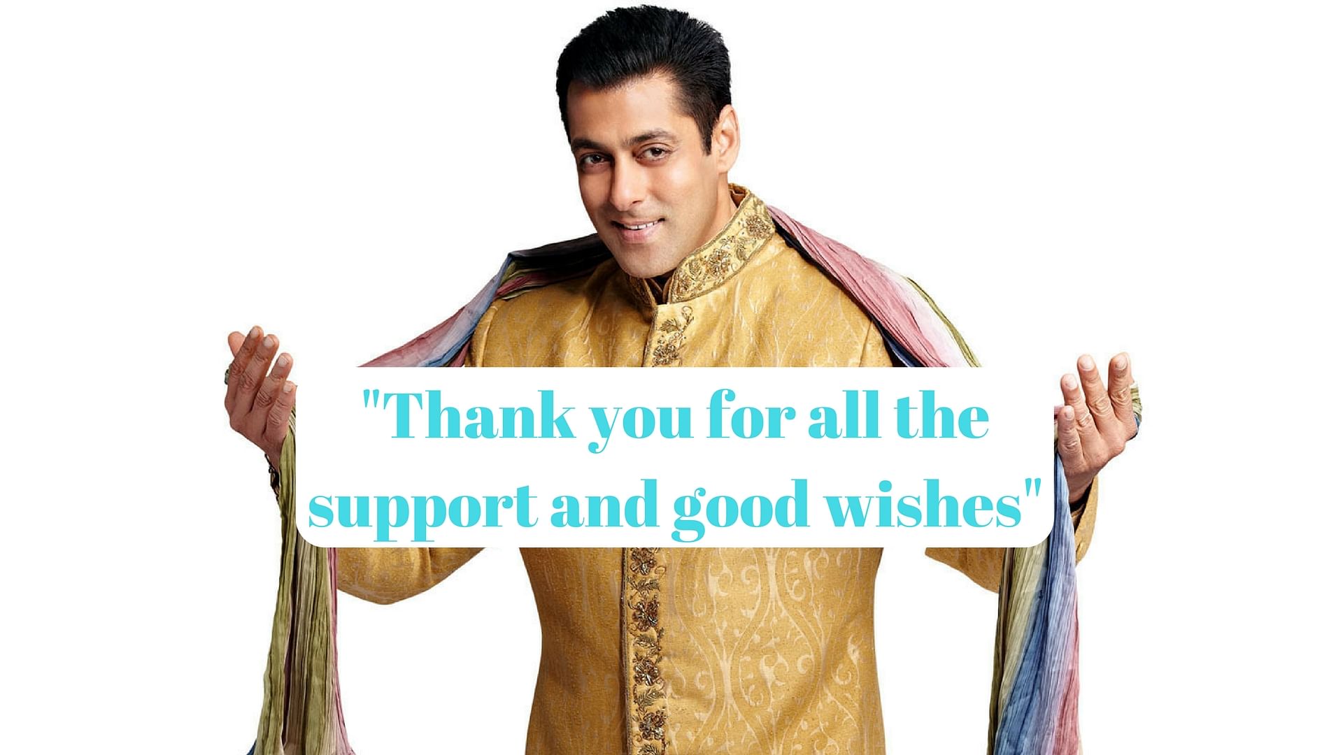 Salman Khan thanks his fans and supporters post his acquittal in the 1998 Arms Act case.&nbsp;