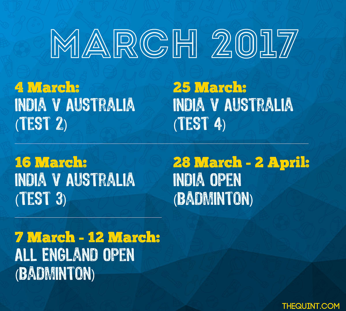 From India’s tour to WI to Australia’s tour to India, here’s a list of  events you don’t want to miss in 2017.
