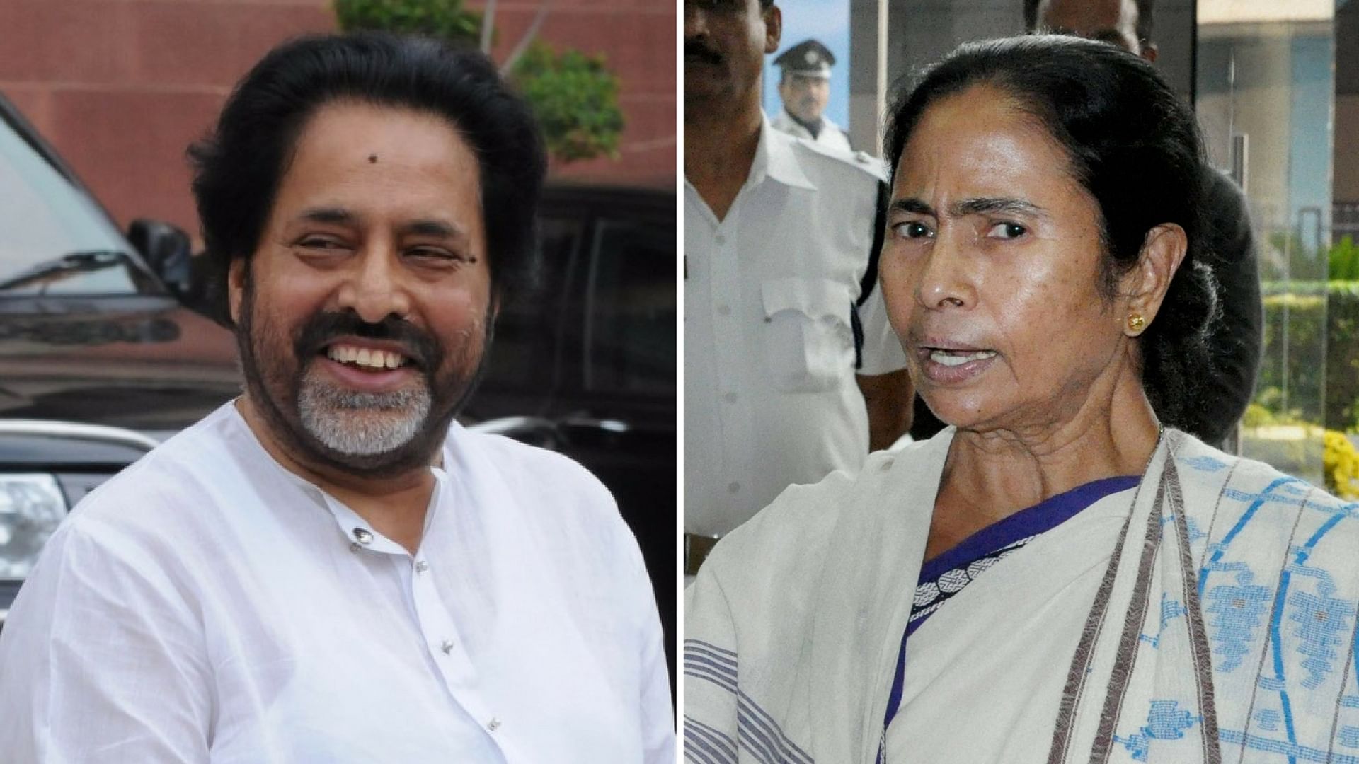 Trinamool Congress MP Sudip Bandyopadhyay and West Bengal Chief Minister Mamata Banerjee. (Photo: PTI/IANS/ The Quint)