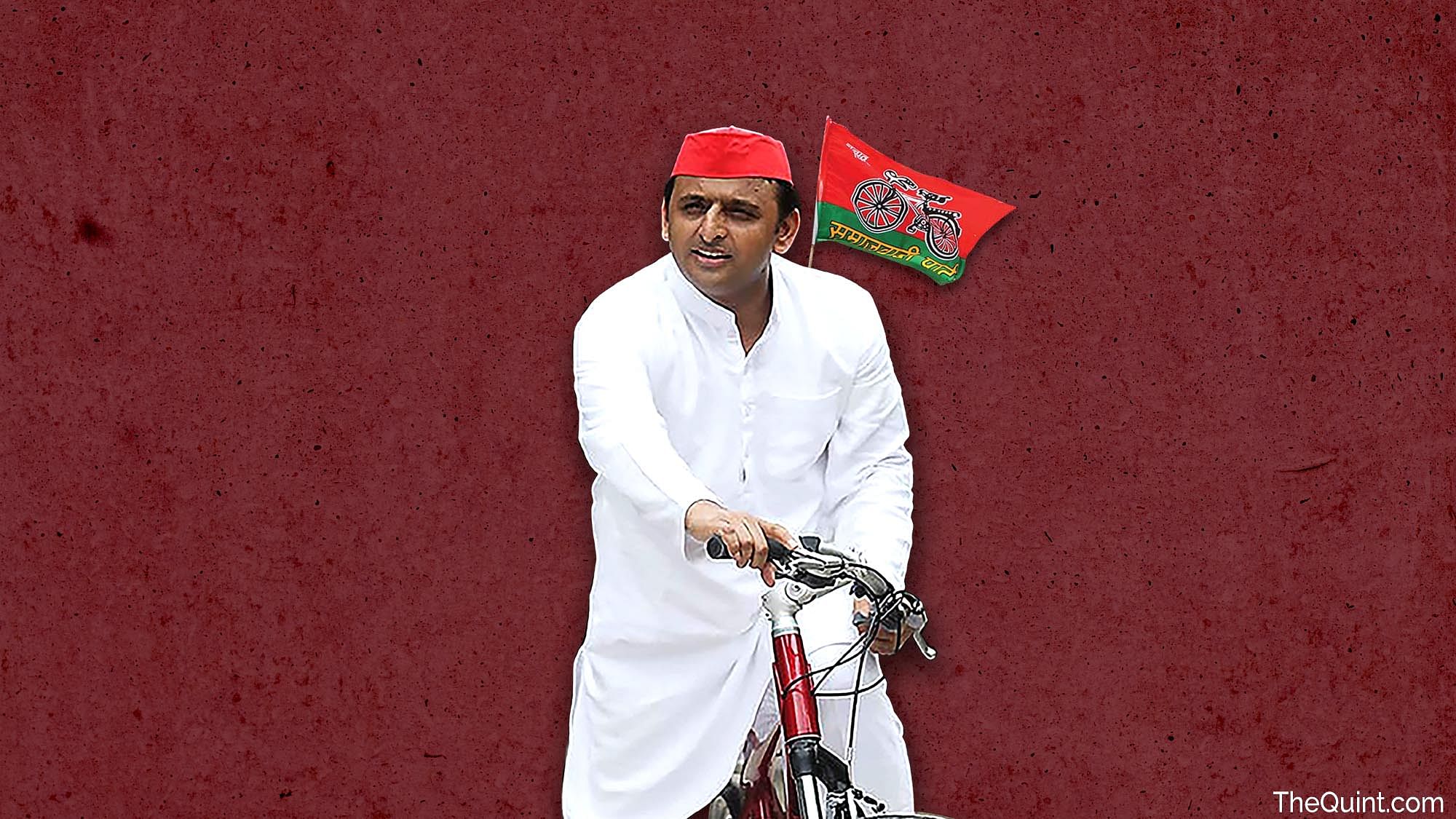 Enthused by his victory in the tussle over cycle and backed by non-BJP alliance, Akhilesh hopes for a comeback in UP. (Photo: Harsh Sahani/ <b>The Quint</b>)