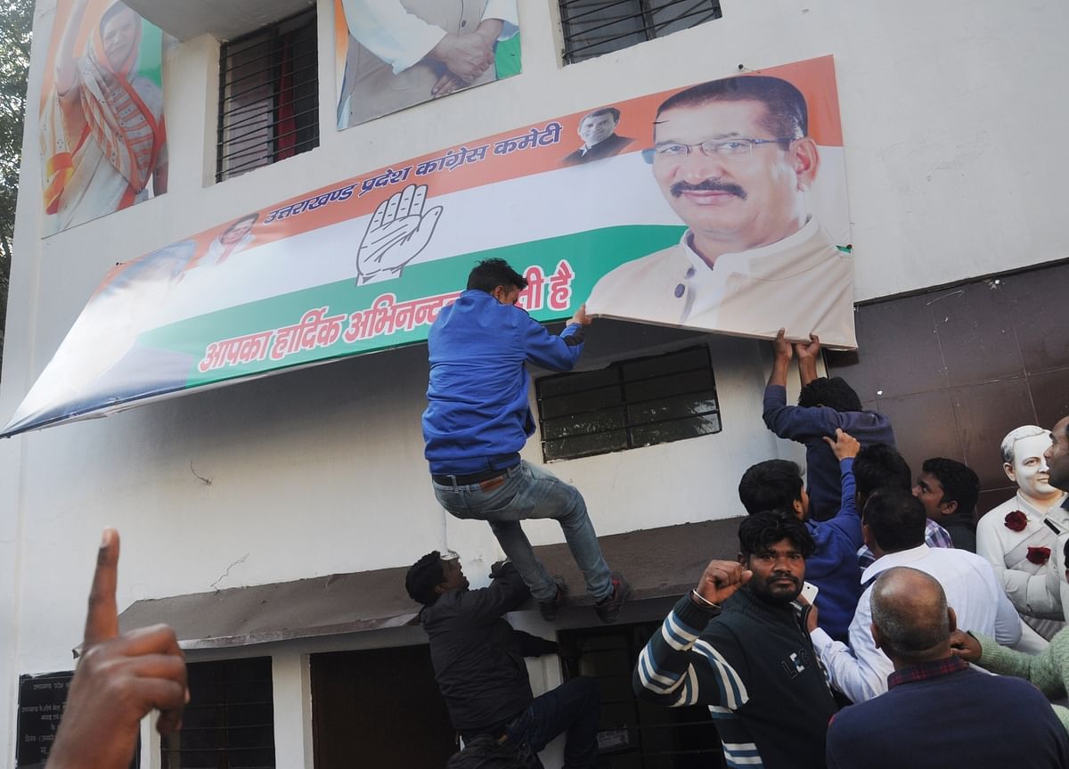 A section of Congress workers, unhappy over the ticket distribution, vandalised the party office in Dehradun. 
