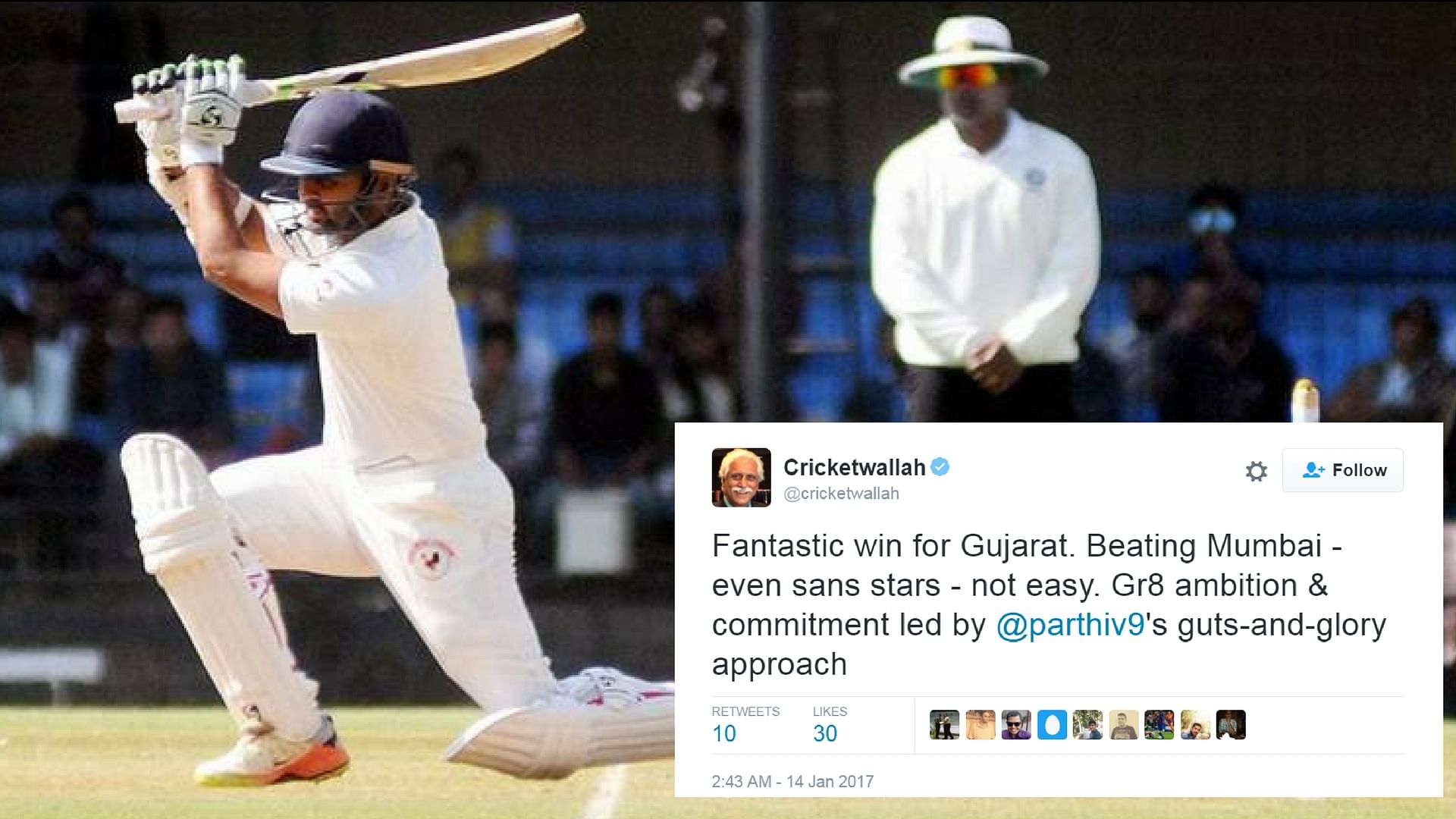 Parthiv Patel led Gujarat to their maiden Ranji Trophy title. (Photo: <b>The Quint</b>)