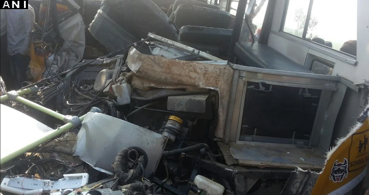 The bus accident happened in Etah, Uttar Pradesh. (Photo: ANI)