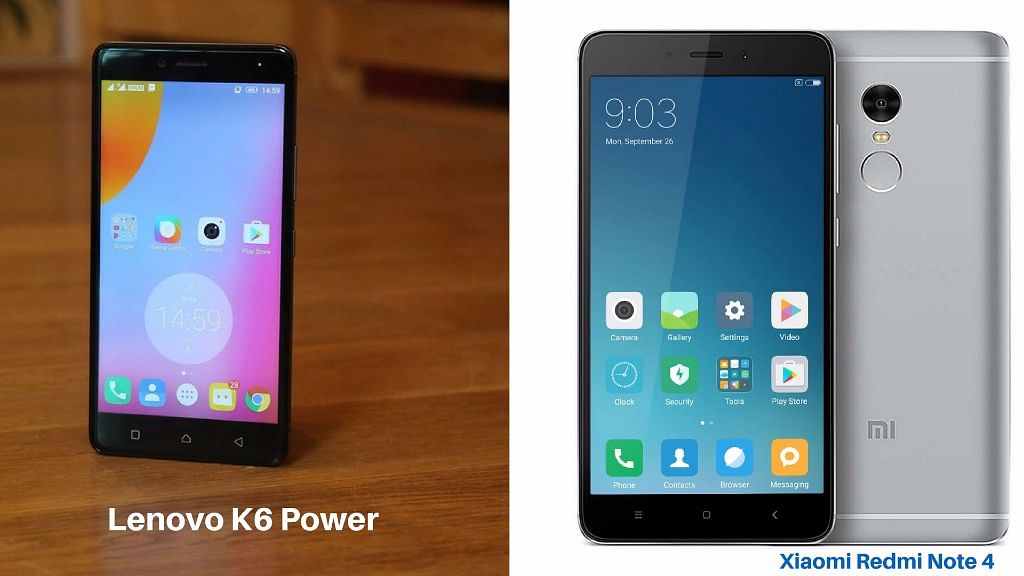 Lenovo K6 Power has a tough fight to attract buyers from the Xiaomi Redmi Note 4. (Photo: <b>The Quint</b>)