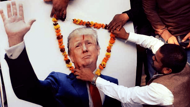 Hindu Sena celebrating Trump’s inauguration. (Photo Courtesy: Twitter/<a href="https://twitter.com/thandojo">Hans Solo</a>)