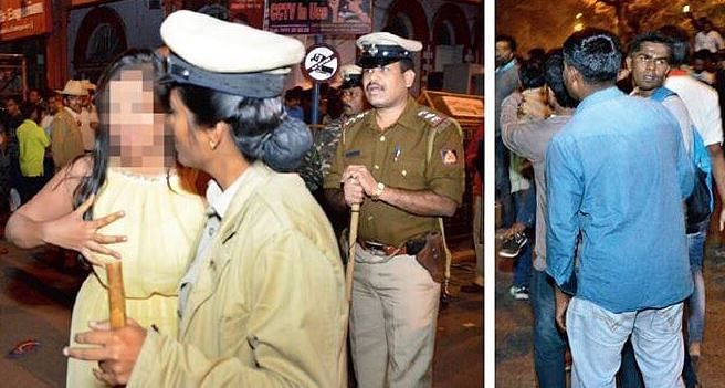 The pictures from New Year’s Eve  have intensified the anger against the Bangalore Police. 