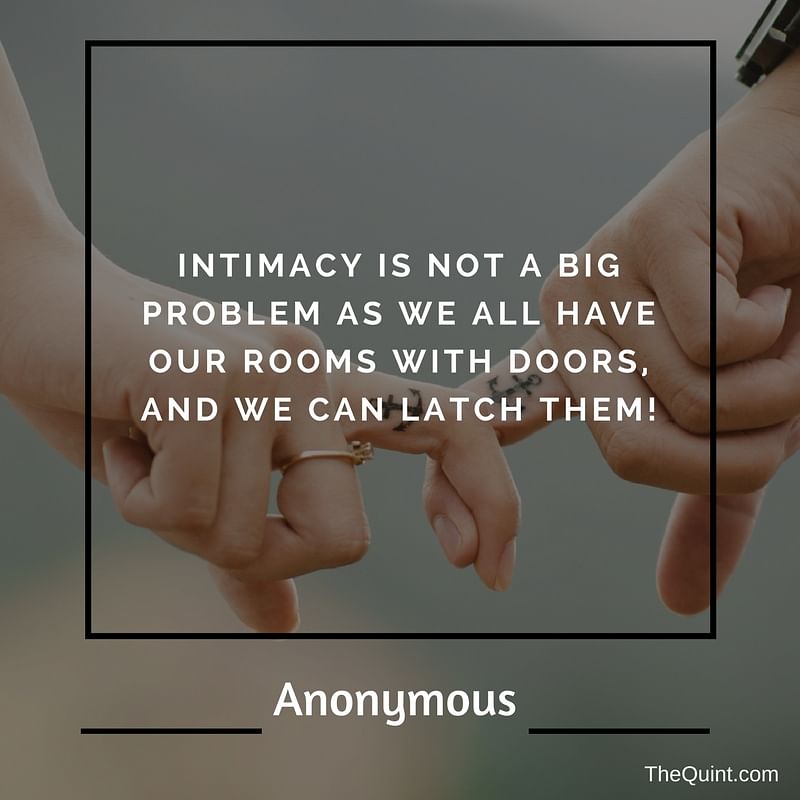 “Because intimacy is not always about sex.”