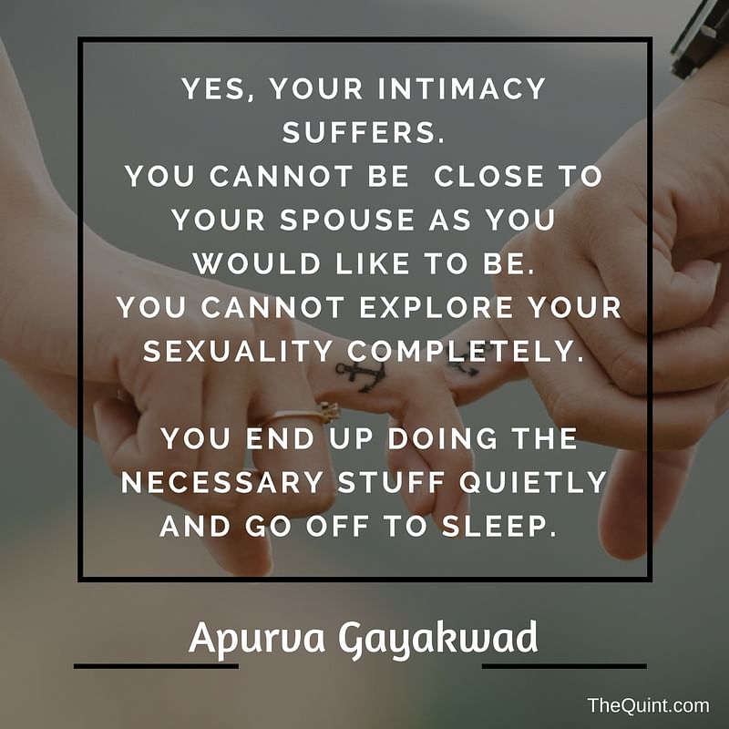“Because intimacy is not always about sex.”