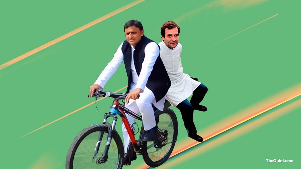 

The Congress pre-empted Akhilesh in declaring the SP-Congress collaboration at a press conference in Delhi on Tuesday. (Photo Courtesy:&nbsp;Hardeep Singh/<b>The Quint</b>)