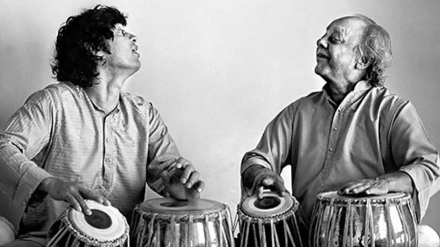 Zakir Hussain and Ustad Allarakha. (Photo courtesy: Ustad Allarakha Institute of Music )