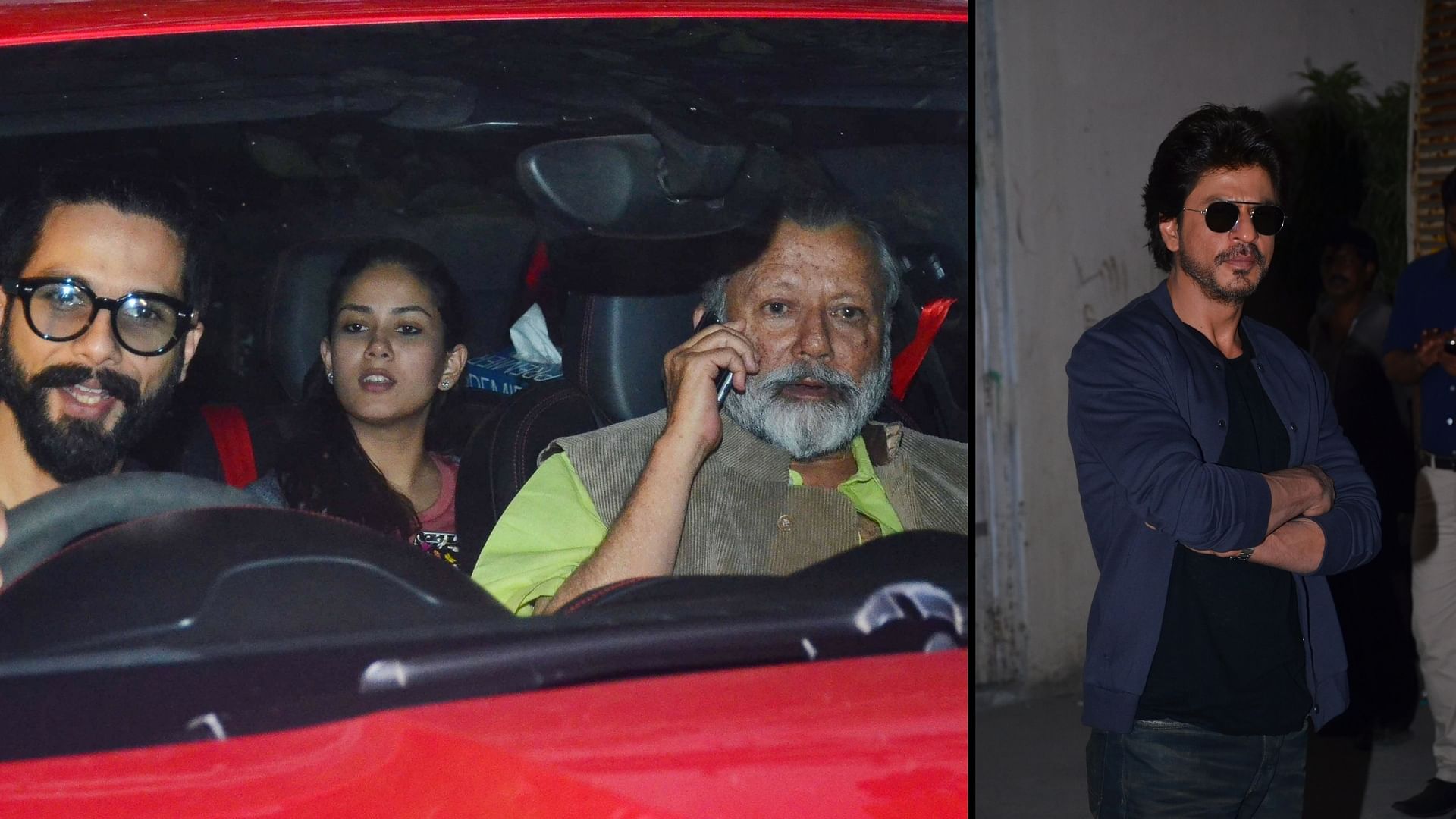 Shahid and Mira along with Pankaj Kapoor; Shah Rukh Khan spotted in the city. (Photo: Yogen Shah)