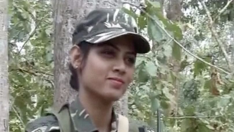 27-year-old Usha Kiran becomes the first female CRPF jawan in the Maoists hot bed Bastar. (Photo: ANI Screengrab)