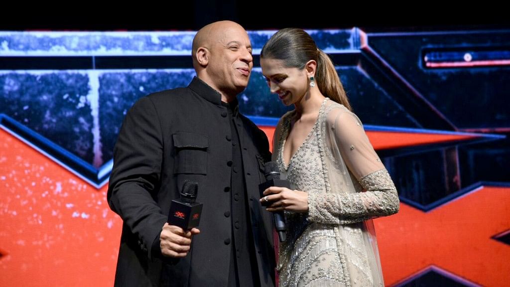 Vin Diesel with Deepika Padukone at the press conference. (Photo: Yogen Shah)