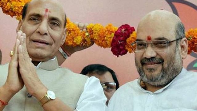 Home Minister Rajnath Singh and BJP President Amit Shah file photo.