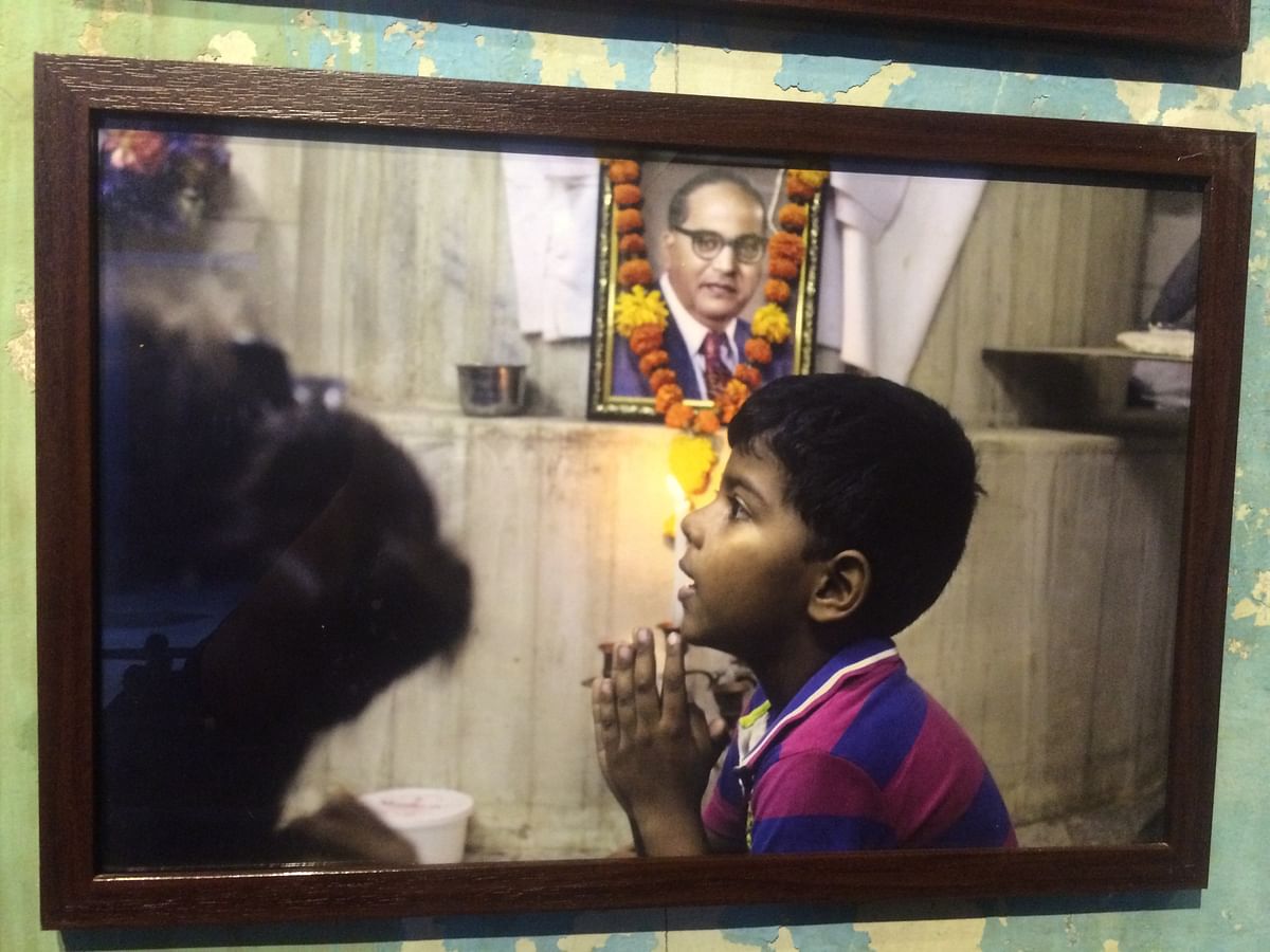 The series ‘The Blue Icon’ featured photographs taken by kids of sweepers who captured Ambedkar in their lives.