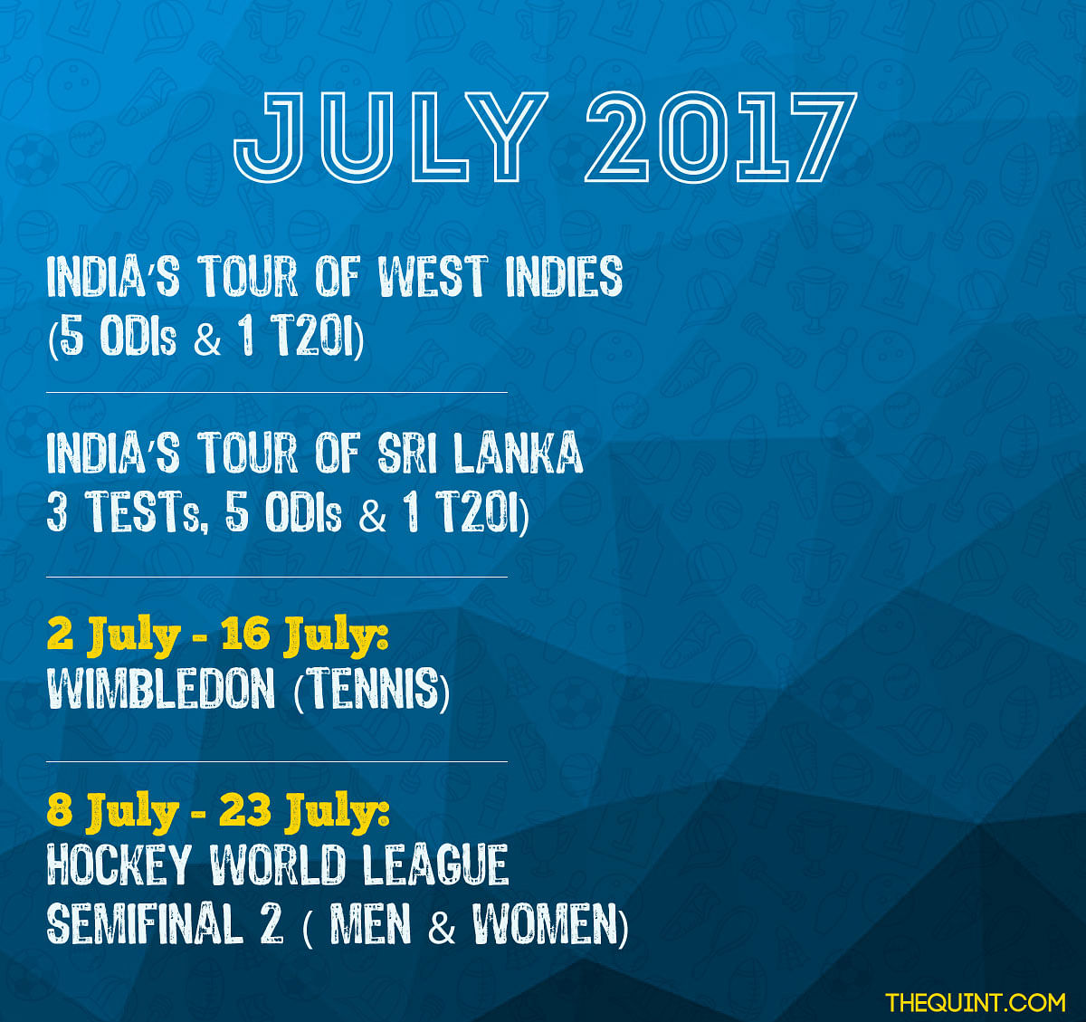 From India’s tour to WI to Australia’s tour to India, here’s a list of  events you don’t want to miss in 2017.