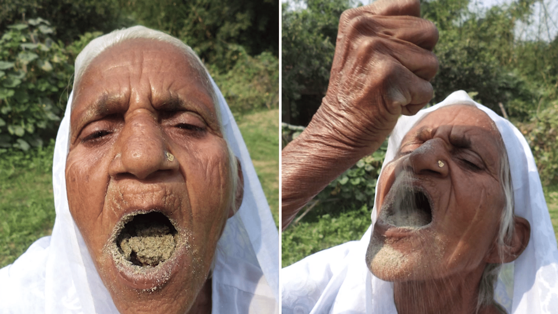 Kusma Vati has been eating sand for six decades now (Photo: Altered by The Quint)