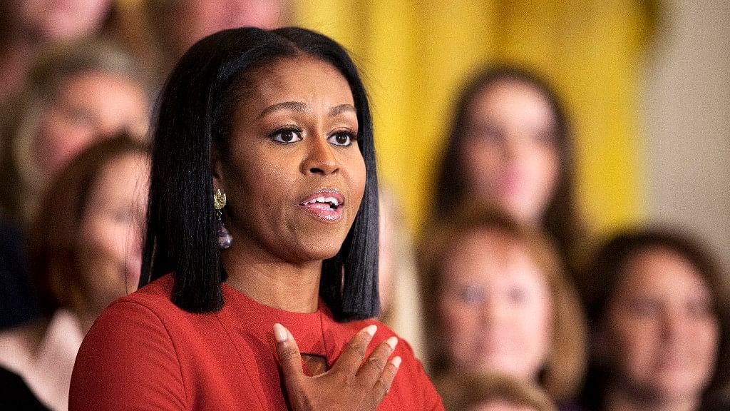 On Friday, Michelle Obama bid an emotional farewell to the White House at a ceremony honouring the 2017 School Counselor of the Year.  (Photo: AP)
