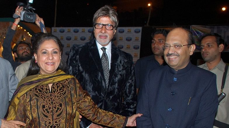 Amitabh and Jaya Bachchan with Amar Singh.