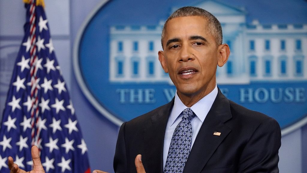 

US President Obama addressing his last press conference. (Photo: AP)