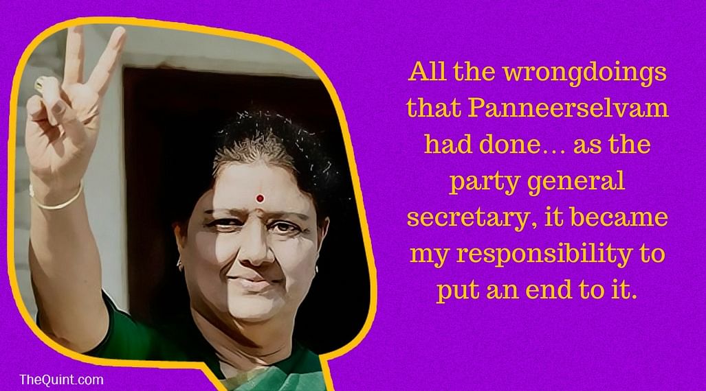 Sasikala spoke after Panneerselvam alleged on Tuesday night that he was forced to resign.